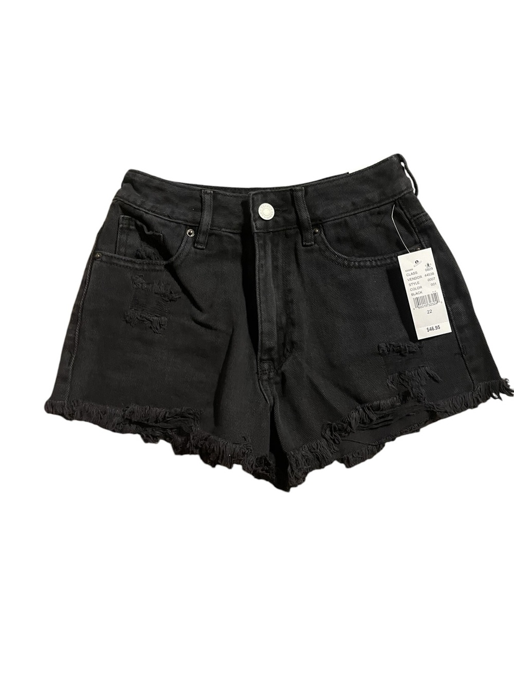 PacSun Women’s Black High-Rise Festival Distressed Denim Shorts | Size 22